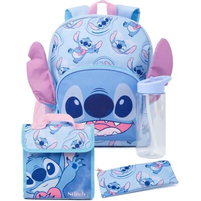 Conjunto de 4 mochilas Disney Lilo & Stitch para crianças - Azul Conjunto de 4 mochilas Disney Lilo & Stitch para crianças - Azul