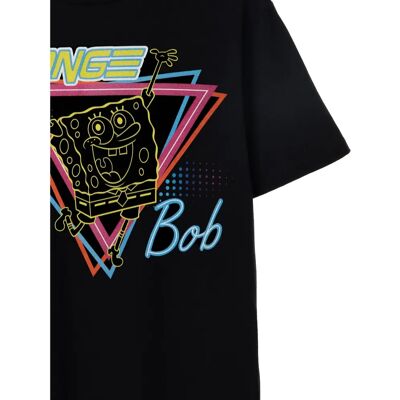 SpongeBob SquarePants Black Neon Women's T-Shirt - 80s Style SpongeBob SquarePants Black Neon Women's T-Shirt - 80s Style