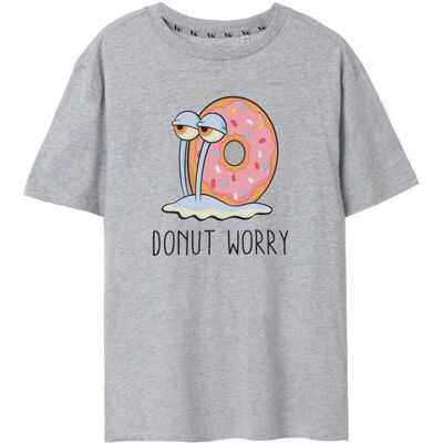 SpongeBob SquarePants Grey Donut Worry Womens T-Shirt - Short Sleeve Top SpongeBob SquarePants Grey Donut Worry Womens T-Shirt - Short Sleeve Top