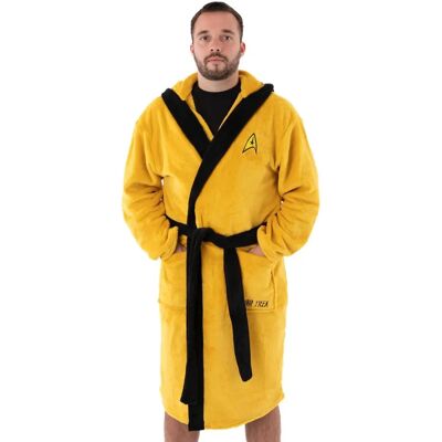 Star Trek Hooded Bathrobe - Mens Yellow Star Trek Hooded Bathrobe - Mens Yellow