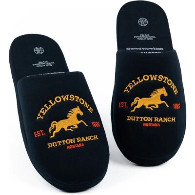 Yellowstone Dutton Ranch Blue Mens Slippers - Slippers Yellowstone Dutton Ranch Blue Mens Slippers - Slippers