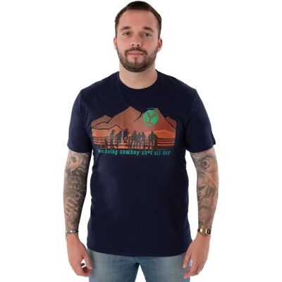 Yellowstone Mens Blue Cowboy T-Shirt - Short Sleeve Yellowstone Mens Blue Cowboy T-Shirt - Short Sleeve