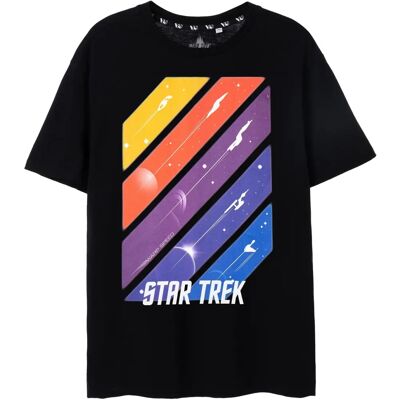 Star Trek Mens Short Sleeve T-Shirt Black Ships in Space - T-Shirt Star Trek Mens Short Sleeve T-Shirt Black Ships in Space - T-Shirt