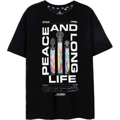 Star Trek Black Peace and Long Life Men's Short Sleeve T-Shirt Star Trek Black Peace and Long Life Men's Short Sleeve T-Shirt