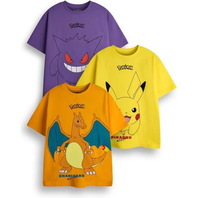 Vanilla Underground Pokémon Jungen Multi-Pack mit 3 Kurzärmeligen T-Shirts - Pikachu, Glurak & Gengar - 11-12 Jahre Vanilla Underground Pokémon Jungen Multi-Pack mit 3 Kurzärmeligen T-Shirts - Pikachu, Glurak & Gengar - 11-12 Jahre
