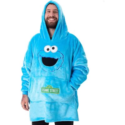 Sweat à Capuche Plaid Unisexe Cookie Monster Bleu - Taille Unique - Publicité Sweat à Capuche Plaid Unisexe Cookie Monster Bleu - Taille Unique - Publicité