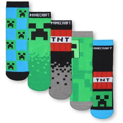 Vanilla Underground Minecraft Boys Calf Socks Set of 5 - Socks Vanilla Underground Minecraft Boys Calf Socks Set of 5 - Socks