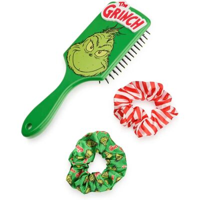 Ensemble de brosse à cheveux et scrunchie pour femmes Le Grinch Visage de personnage multicolore - Taille unique - Publicité Ensemble de brosse à cheveux et scrunchie pour femmes Le Grinch Visage de personnage multicolore - Taille unique - Publicité