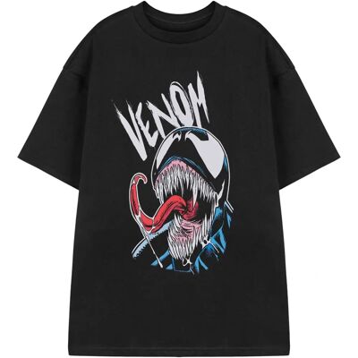 T-shirt graphique à langue de Venom Marvel - Manches courtes noires - Publicité T-shirt graphique à langue de Venom Marvel - Manches courtes noires - Publicité