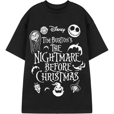 Disney Nightmare Before Christmas Jack Sally Unisex Black T-Shirt - T-Shirt Disney Nightmare Before Christmas Jack Sally Unisex Black T-Shirt - T-Shirt