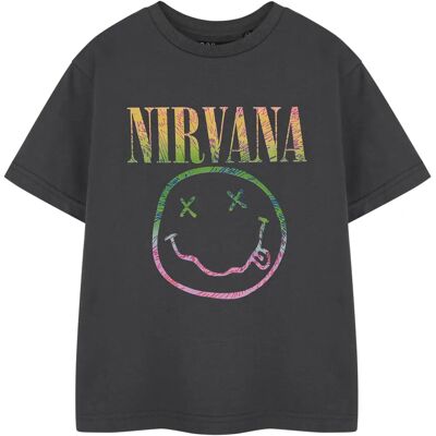 Nirvana Kids Grey Rainbow Logo T-Shirt - Kids 9-10 Years Nirvana Kids Grey Rainbow Logo T-Shirt - Kids 9-10 Years