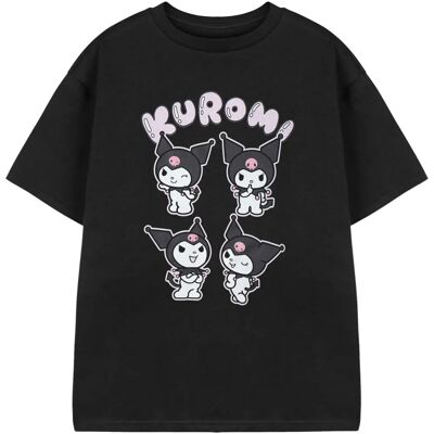 Hello Kitty Kuromi Black Girls T-Shirt - Casual, Cute Hello Kitty Kuromi Black Girls T-Shirt - Casual, Cute