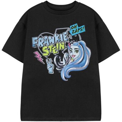 Monster High Frankie Stein Black T-Shirt - Girls Short Sleeve Casual Top Monster High Frankie Stein Black T-Shirt - Girls Short Sleeve Casual Top