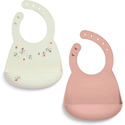 Mamas & Papas Floral Berry Baby Bibs - 2 Pack Mamas & Papas Floral Berry Baby Bibs - 2 Pack
