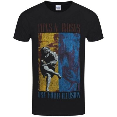 Guns N' Roses Use Your Illusion T-Shirt - Unisex Black M Guns N' Roses Use Your Illusion T-Shirt - Unisex Black M