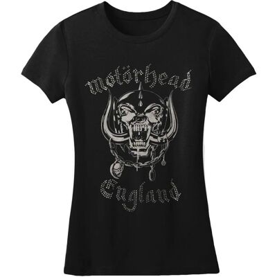 Maglietta da Donna Motorhead Inghilterra - Girocollo Manica Corta Nera XXL Maglietta da Donna Motorhead Inghilterra - Girocollo Manica Corta Nera XXL