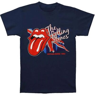 The Rolling Stones Navy Lick The Flag T-Shirt - Adulti Unisex - T-Shirt The Rolling Stones Navy Lick The Flag T-Shirt - Adulti Unisex - T-Shirt