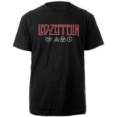 Led Zeppelin Unisex Symbols Logo T-Shirt - T-Shirt Led Zeppelin Unisex Symbols Logo T-Shirt - T-Shirt