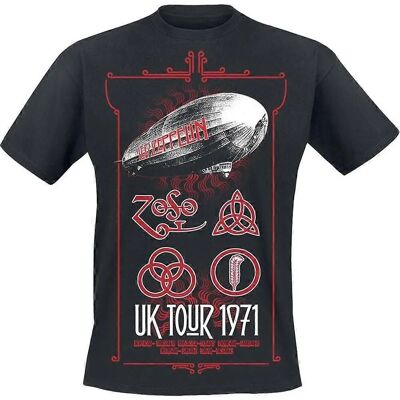 Led Zeppelin Tour '71 Maglietta Nera XL - Maglietta Led Zeppelin Tour '71 Maglietta Nera XL - Maglietta
