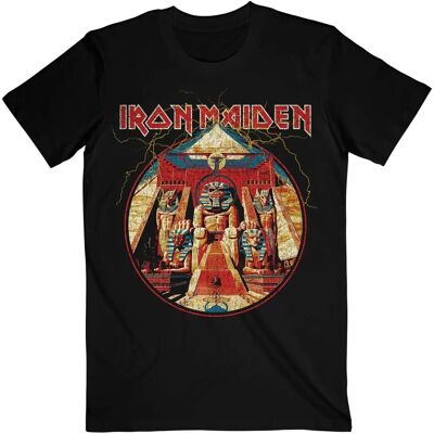 Iron Maiden Unisex Adult Powerslave Lightning Circle T-Shirt - T-Shirt Iron Maiden Unisex Adult Powerslave Lightning Circle T-Shirt - T-Shirt