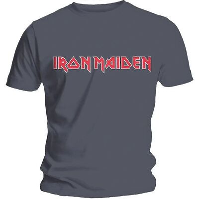 Maglietta Logo Classica Unisex Adulto Iron Maiden Grigio Antracite - Maglietta Maglietta Logo Classica Unisex Adulto Iron Maiden Grigio Antracite - Maglietta