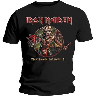 Maglietta Unisex Adulti Iron Maiden Libro delle Anime Eddie Cerchio - Maglietta Maglietta Unisex Adulti Iron Maiden Libro delle Anime Eddie Cerchio - Maglietta