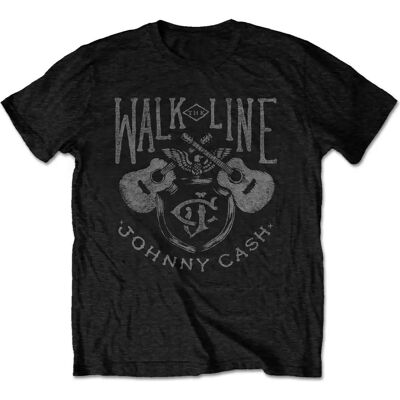 Johnny Cash Unisex Walk The Line T-Shirt - Black, L Johnny Cash Unisex Walk The Line T-Shirt - Black, L