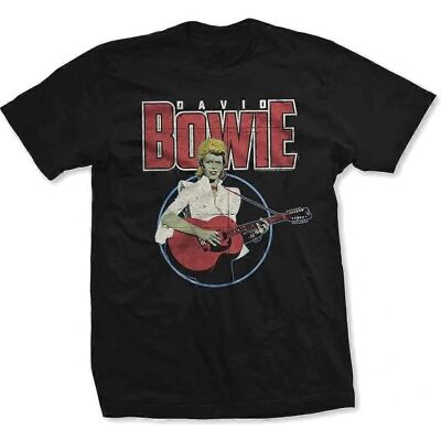 T-Shirt Unisex Nero di David Bowie - Logo - Scollo Rotondo - Maniche Corte T-Shirt Unisex Nero di David Bowie - Logo - Scollo Rotondo - Maniche Corte