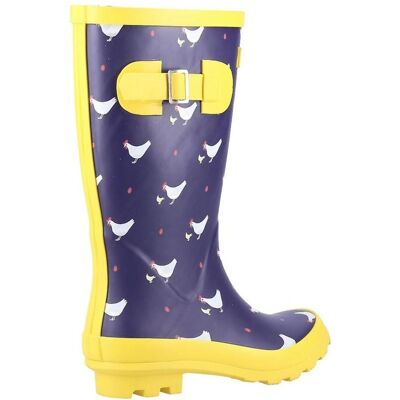 Cotswold Kinder Farmyard Kip Wellington Laarzen - Navy/Geel - Maat UK 11 Cotswold Kinder Farmyard Kip Wellington Laarzen - Navy/Geel - Maat UK 11