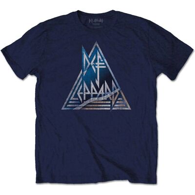 Def Leppard Unisex Triangle Logo T-Shirt Navy Blue XXL - T-Shirt Def Leppard Unisex Triangle Logo T-Shirt Navy Blue XXL - T-Shirt