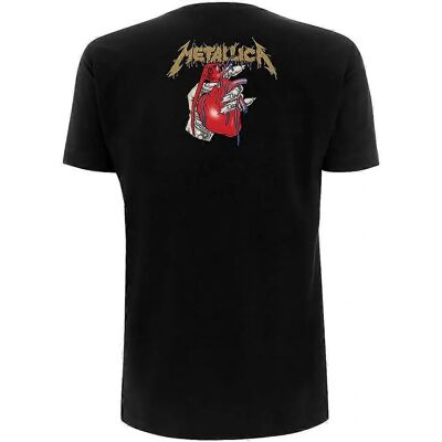 T-Shirt Metallica M Nero con Cuore - Unisex T-Shirt Metallica M Nero con Cuore - Unisex