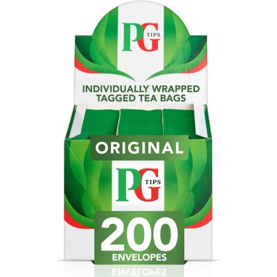 PG Tips Original 200 Tea Bags - Black Tea - Hygienic & Fresh PG Tips Original 200 Tea Bags - Black Tea - Hygienic & Fresh