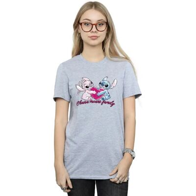 Koszulka Disney Lilo Stitch Ohana Serce Szara Koszulka Disney Lilo Stitch Ohana Serce Szara