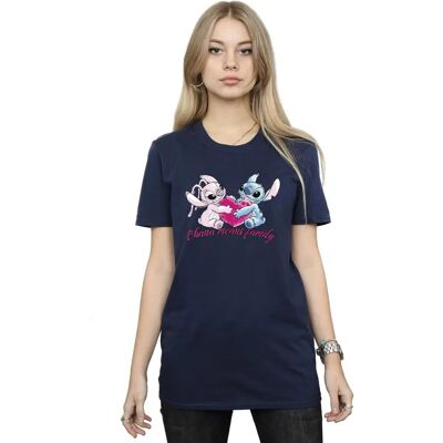 Disney Lilo i Stitch Ohana Heart Bawełniany T-shirt - T-Shirt Disney Lilo i Stitch Ohana Heart Bawełniany T-shirt - T-Shirt
