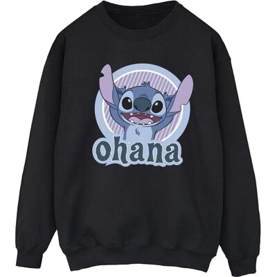 Disney Lilo En Stitch Ohana Trui - Zwart Groot Disney Lilo En Stitch Ohana Trui - Zwart Groot
