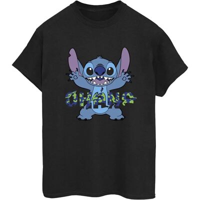 Disney Lilo Stitch Ohana Niebieska Glitch Bawełniana Koszulka - Koszulka Disney Lilo Stitch Ohana Niebieska Glitch Bawełniana Koszulka - Koszulka