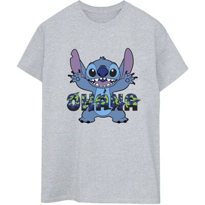Disney Lilo Stitch Ohana Niebieska Glitch Bawełniany T-shirt - T-Shirt Disney Lilo Stitch Ohana Niebieska Glitch Bawełniany T-shirt - T-Shirt