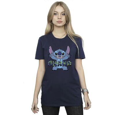 Koszulka męska/damska Disney Lilo Stitch Ohana niebieski glitch z bawełny Koszulka męska/damska Disney Lilo Stitch Ohana niebieski glitch z bawełny