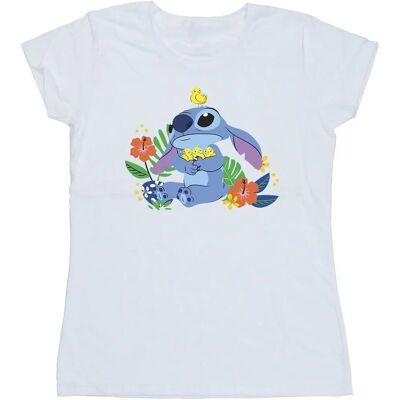 Koszulka z bawełny Lilo & Stitch Ptaki Disney - Biała Koszulka z bawełny Lilo & Stitch Ptaki Disney - Biała