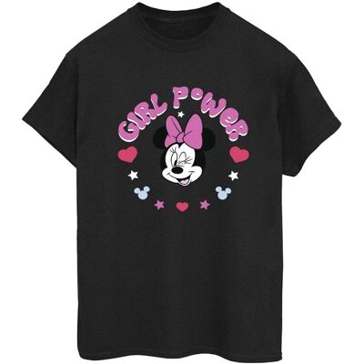 Disney - Minnie Mouse Girl Power Koszulka Bawełniana - Czarny - S Disney - Minnie Mouse Girl Power Koszulka Bawełniana - Czarny - S