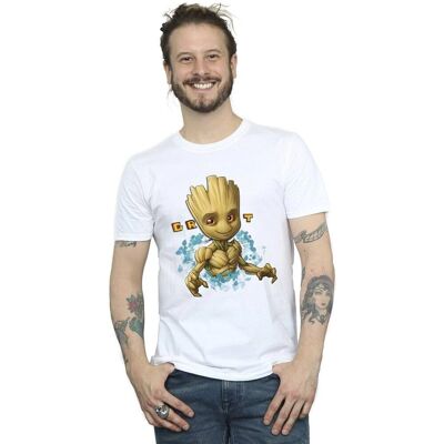 Guardians of the Galaxy Weiß Groot Blumen T-Shirt - T-Shirt Guardians of the Galaxy Weiß Groot Blumen T-Shirt - T-Shirt
