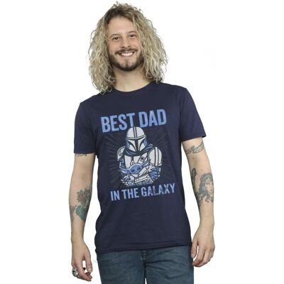 Star Wars Mandalorian Best Dad Galaxy T-Shirt - Heren, Marineblauw, 3XL Star Wars Mandalorian Best Dad Galaxy T-Shirt - Heren, Marineblauw, 3XL