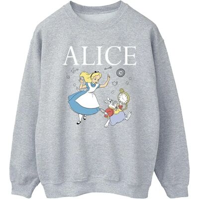 Disney Alice In Wonderland Follow The Rabbit Sweatshirt - Sport Grey - Large Maat Disney Alice In Wonderland Follow The Rabbit Sweatshirt - Sport Grey - Large Maat