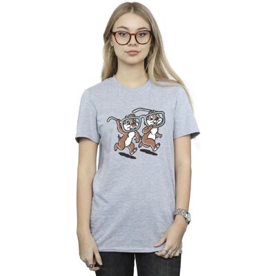 Disney Chip N Dale Lichtgrijze Boyfriend T-Shirt - T-Shirt Disney Chip N Dale Lichtgrijze Boyfriend T-Shirt - T-Shirt