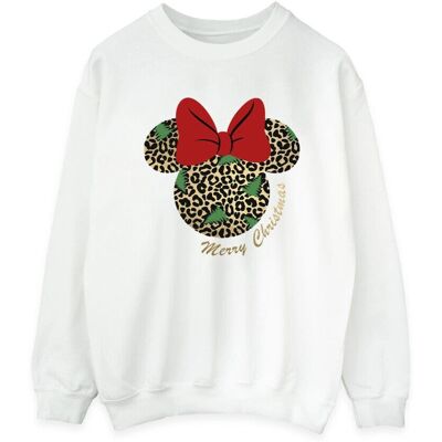 Disney Weiß 3XL Minnie Mouse Leoparden Sweatshirt - Sweatshirt Disney Weiß 3XL Minnie Mouse Leoparden Sweatshirt - Sweatshirt