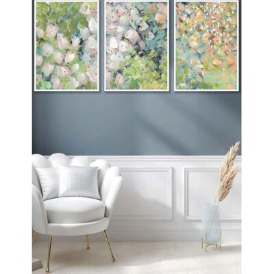 ARTZE - Cottage Garden Flowers - White Framed - Green - Wall Art ARTZE - Cottage Garden Flowers - White Framed - Green - Wall Art