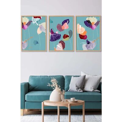 ARTZE - Spring Flowers Triptych - Oak - 33x45 cm - Wall Art ARTZE - Spring Flowers Triptych - Oak - 33x45 cm - Wall Art