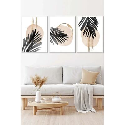 ARTZE - PalmLeaves - WhiteFrame - Watercolour - Wall Art ARTZE - PalmLeaves - WhiteFrame - Watercolour - Wall Art