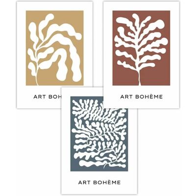 ARTZE - Boho Abstract Floral Shapes - Yellow - Poster ARTZE - Boho Abstract Floral Shapes - Yellow - Poster