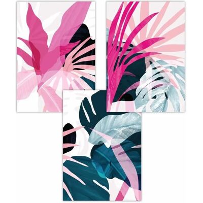 ARTZE - Triptych - Pink-Blue - 3-Piece - Poster ARTZE - Triptych - Pink-Blue - 3-Piece - Poster
